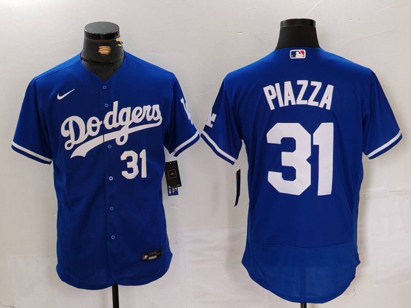 Men Los Angeles Dodgers 31 Piazza Blue Elite 2024 Nike MLB Jersey style 13